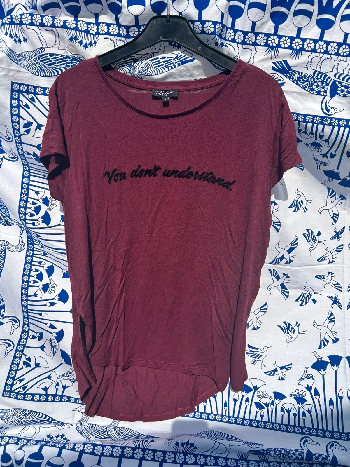 T shirt bordeaux violet S/36 femme coolcat bon état